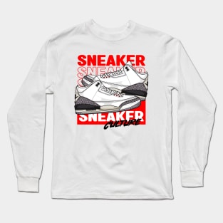 AJ 3 Retro White Cement Sneaker Long Sleeve T-Shirt